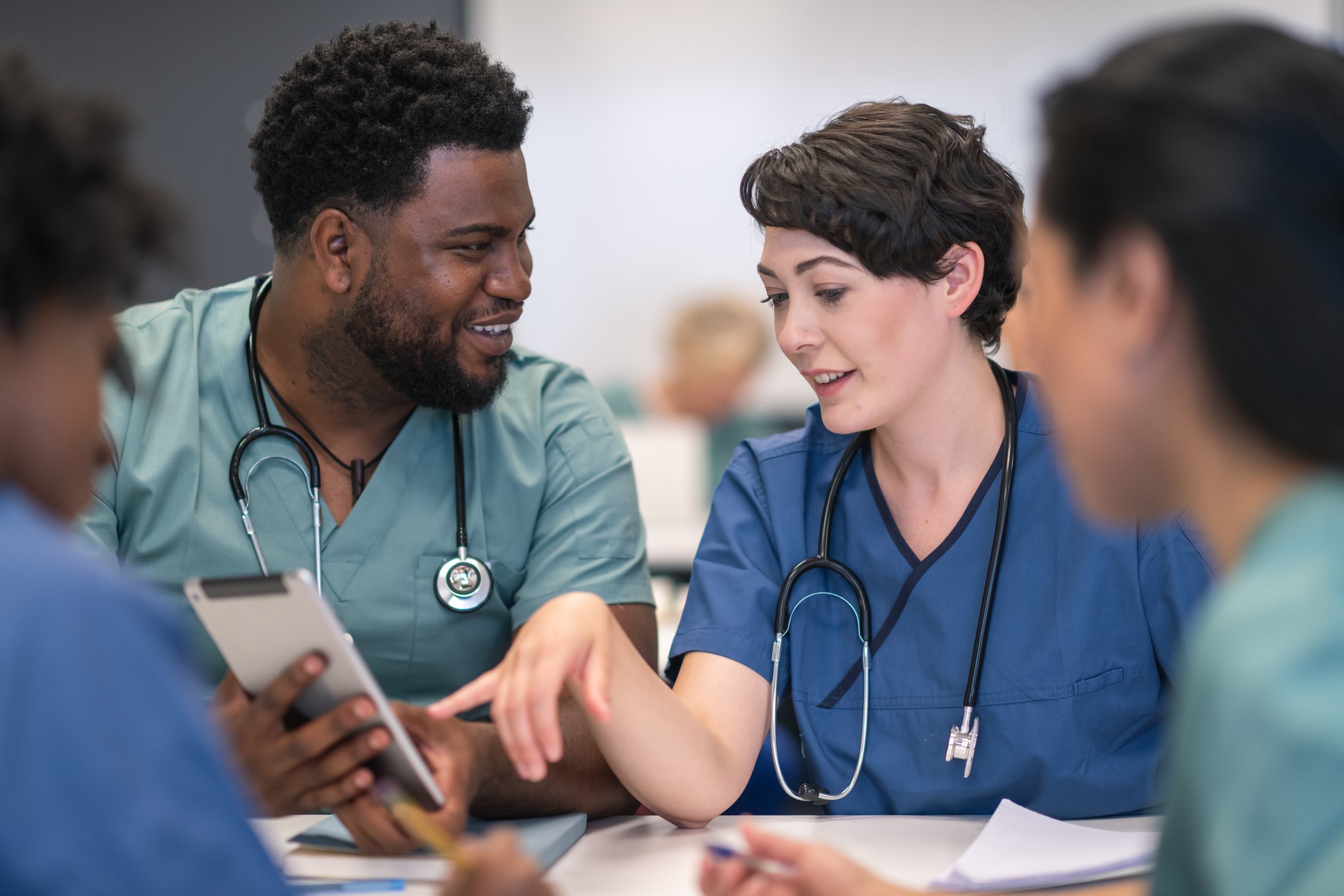 Medical students attend lecture